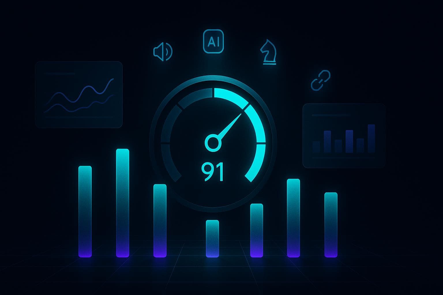 ApexGEO hero showing a five-pillar AEO grade gauge for AI search readiness