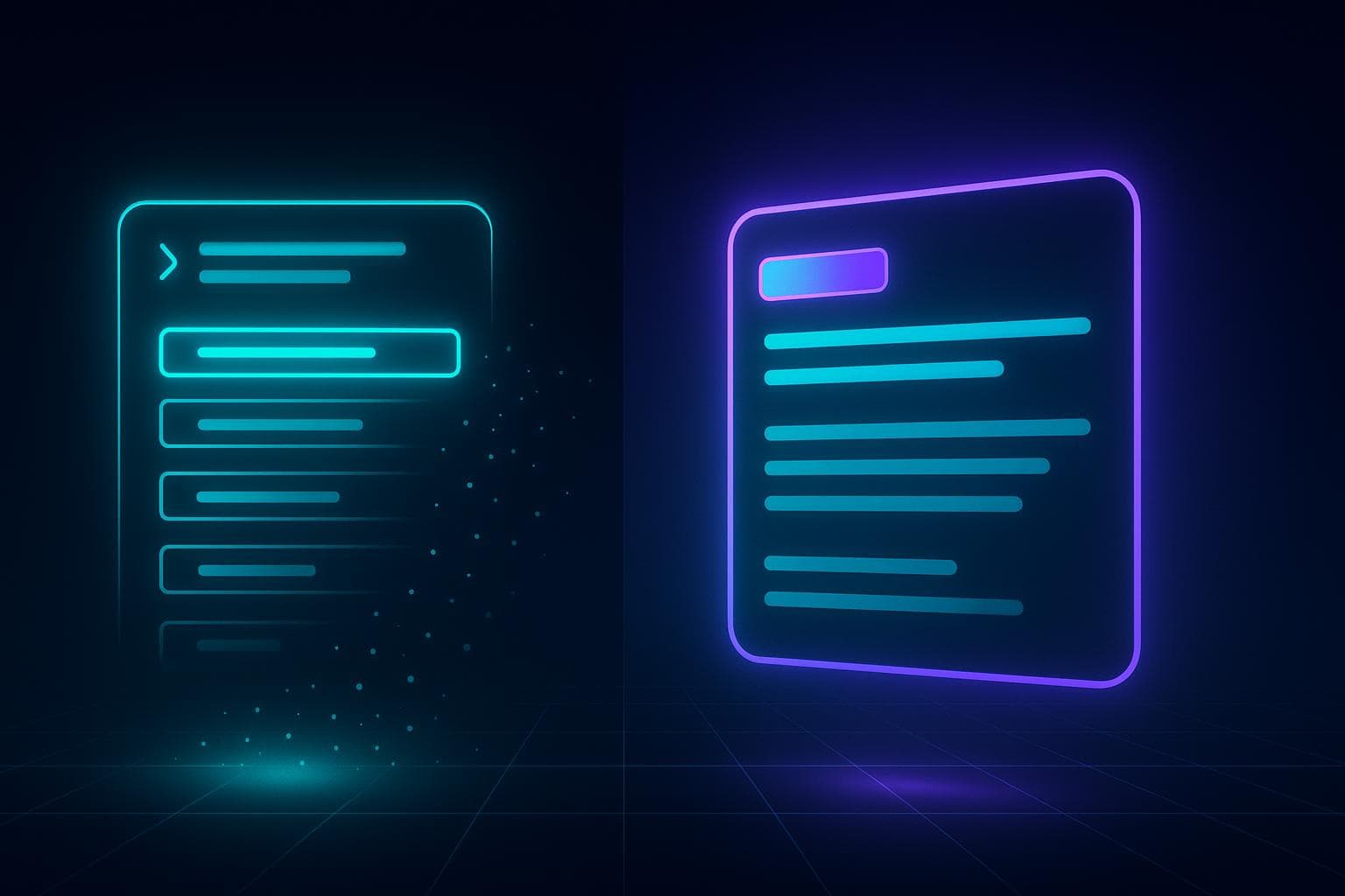 Abstract AI answer bubble citing a brand above fading search links